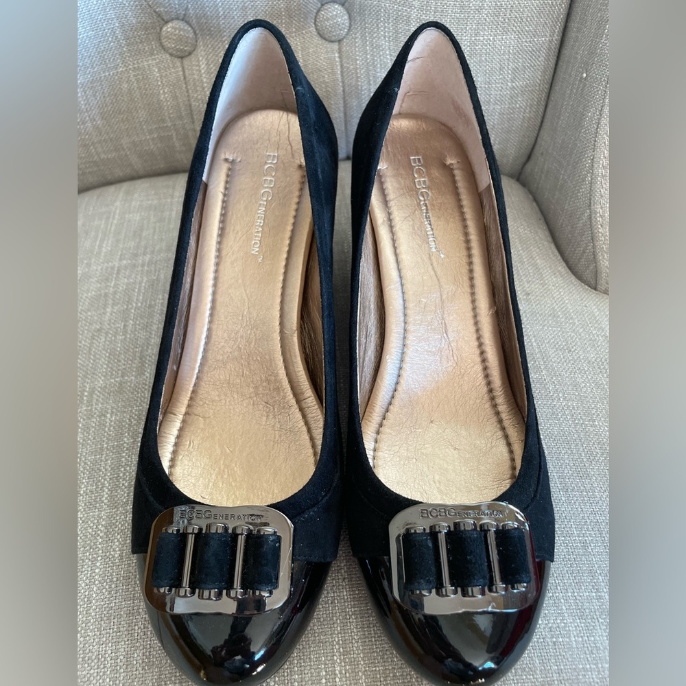 BCBGeneration Black Suede Wedge